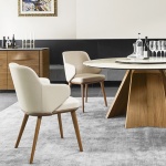 Calligaris Foyer Wood Leg Chair With Arms